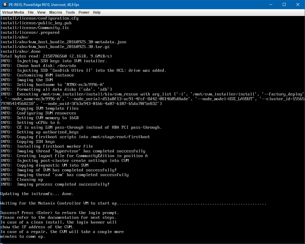 Nutanix CE installation screen step 4